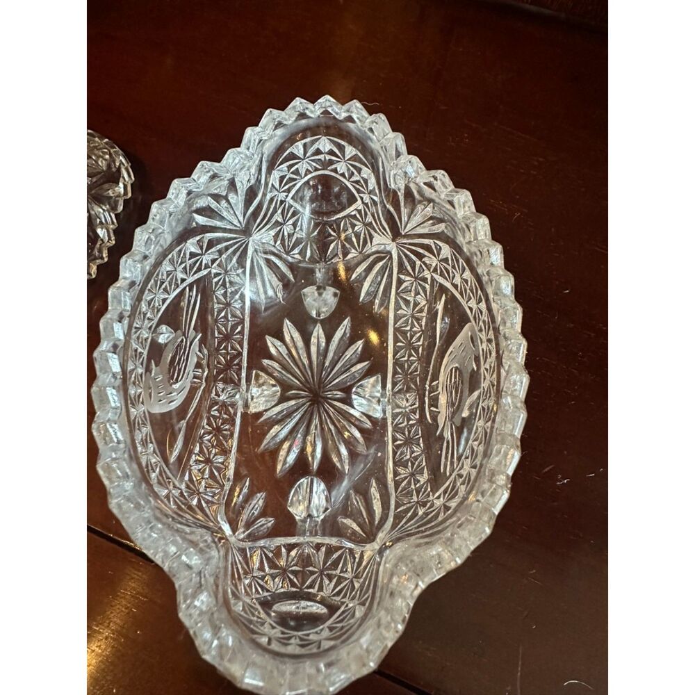 Vintage Hofbauer Byrdes Crystal Covered Trinket Candy Dish